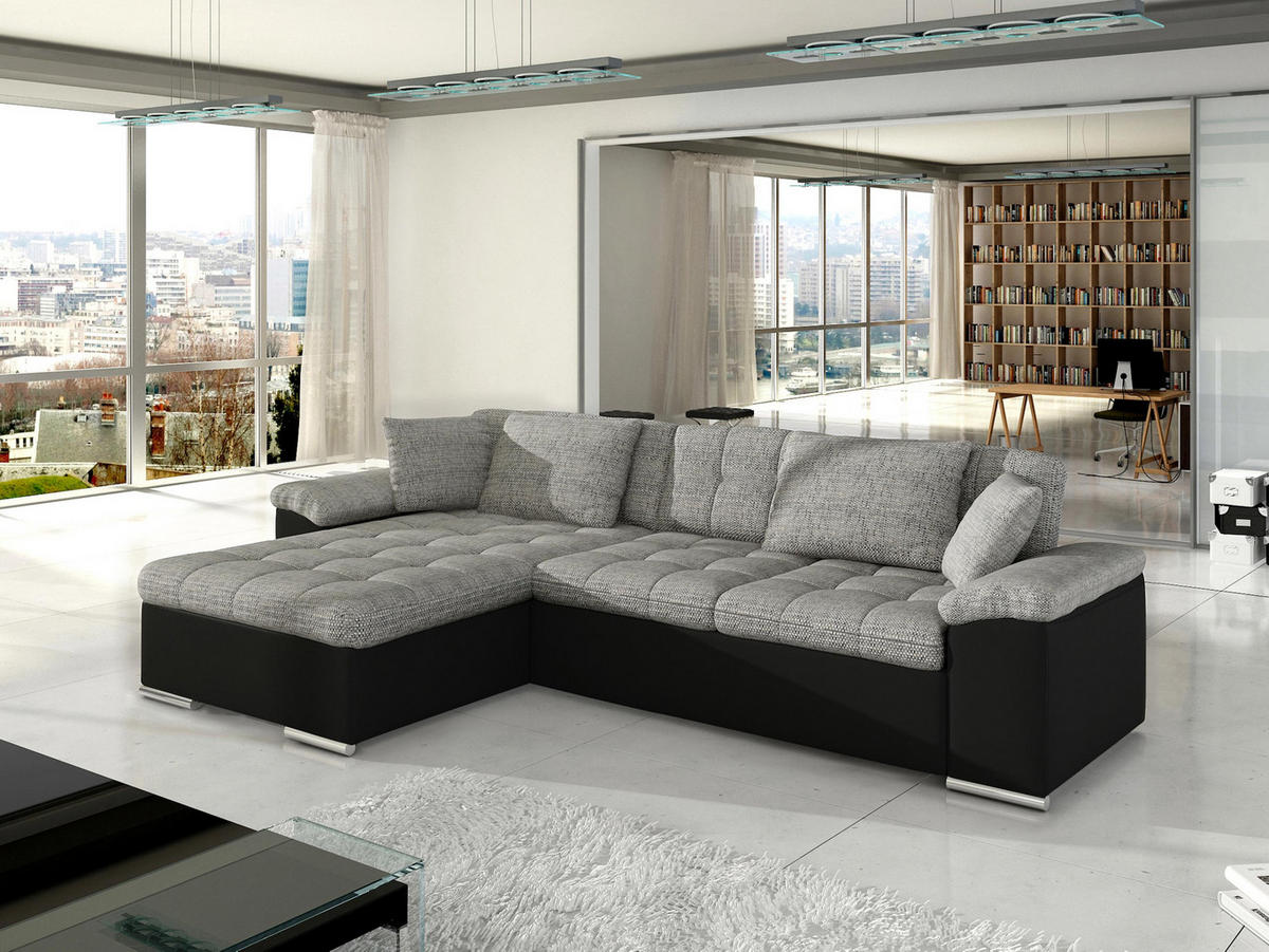 ECKSOFA Diana, Seite: Links - Grau, Holz/Textil (280/160cm) - MIRJAN24