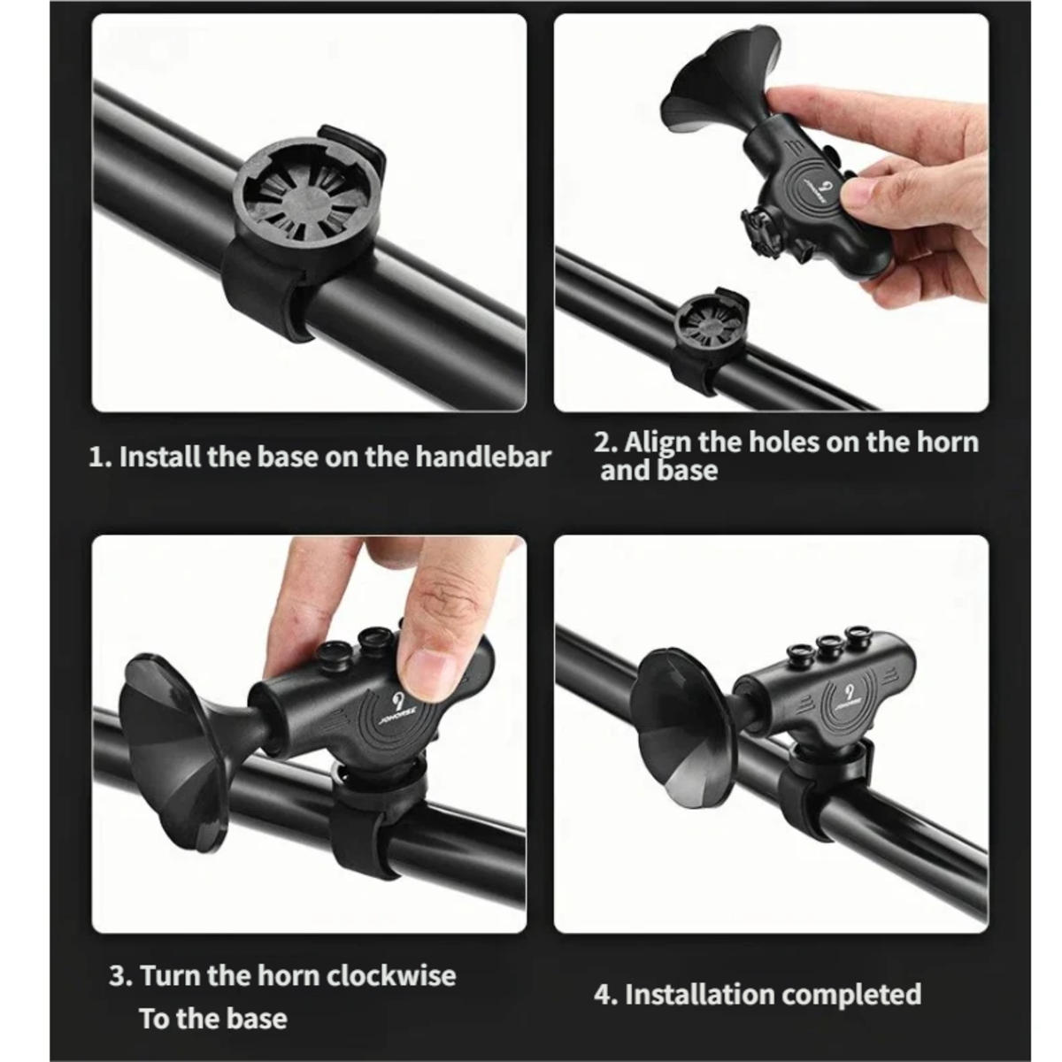 FAHRRADKLINGEL USB-Ladefunktion, wasserdicht - Schwarz, Kunststoff (5.5/6.7/10cm) - Authentics