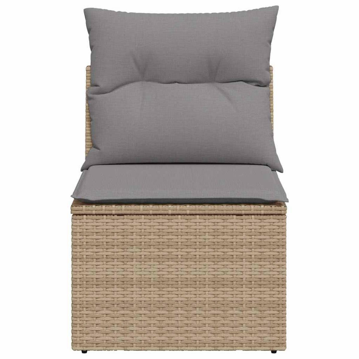 GARTENSOFA Ohne Armlehnen Mit Kissen Beige Poly Rattan - Beige, Kunststoff (62/69/55cm) - vidaXL