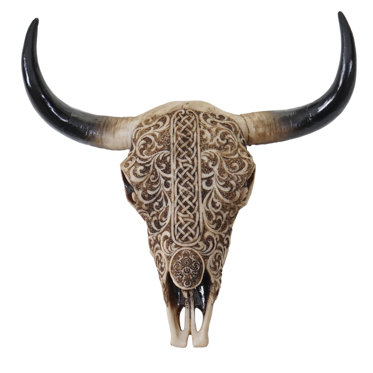 DEKO SCHÄDEL LONGHORN Beige - Beige, Stein (29/31/10cm) - MCW
