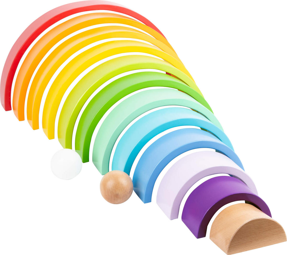 HOLZBAUSTEINE REGENBOGEN XL - Naturfarben, Holz (5/18/36cm) - small foot