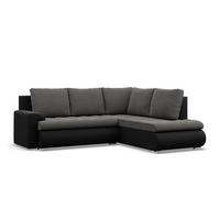 ECKSOFA RECHTS MIT SCHLAFFUNKTION FORESTA, Dunkelgrau + Schwarz - Dunkelgrau/Schwarz, Textil (230/200cm) - Mebligo