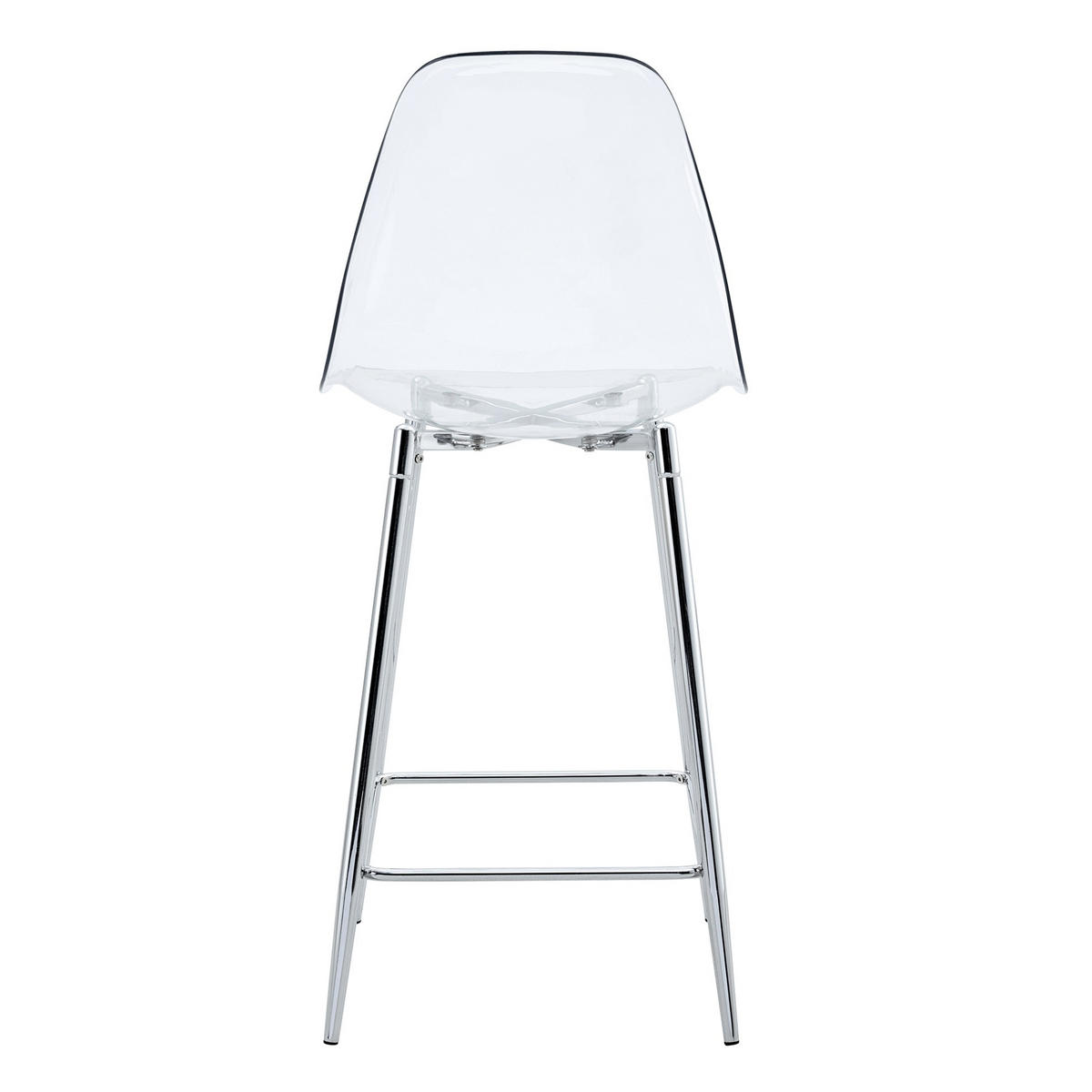 BARHOCKER 4er-Set Transparent Silber Metallgestell - Silberfarben, Metall (45/102/51.1cm) - Meubliv