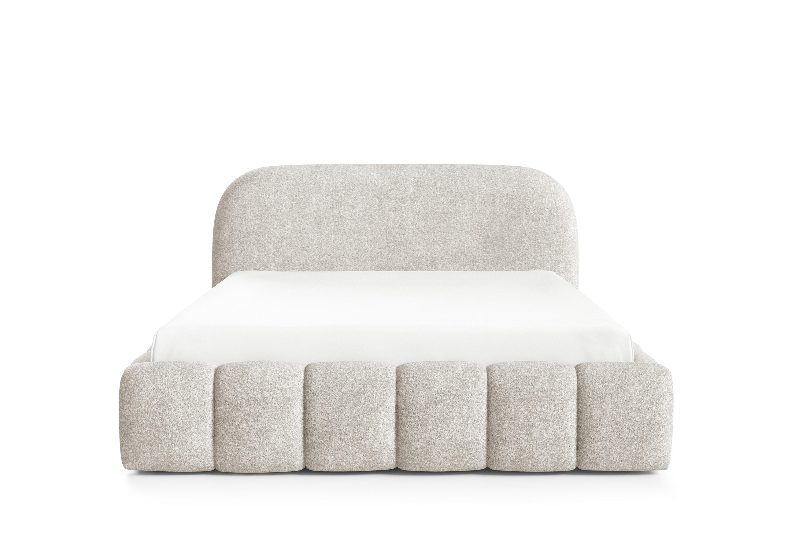 POLSTERBETT BELLURE mit Bettkasten 180x200,Doppelbett mit Stauraum,Lattenrost,Boxspringbett-Optik,ohne Matratze-Creme - Creme, Holz (180/200cm) - Furnistar