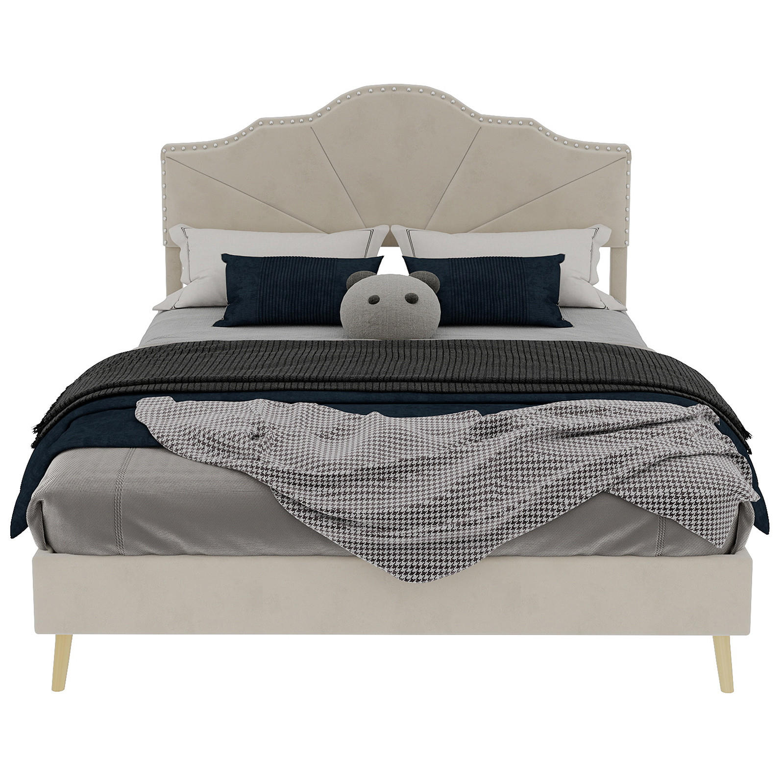 POLSTERBETT 140x200 cm ohne Stauraum beige - Beige, Textil (140/200cm) - Fortuna Lai
