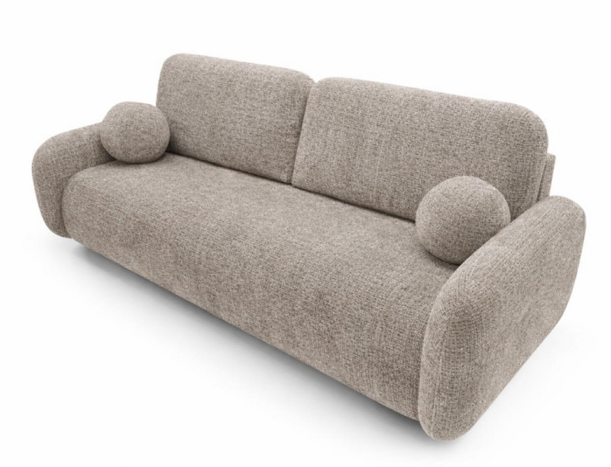 SOFA Cremona 24 LEON Mit Schlaffunktion - Braun, Textil (220/90/92cm) - Sepro Meble