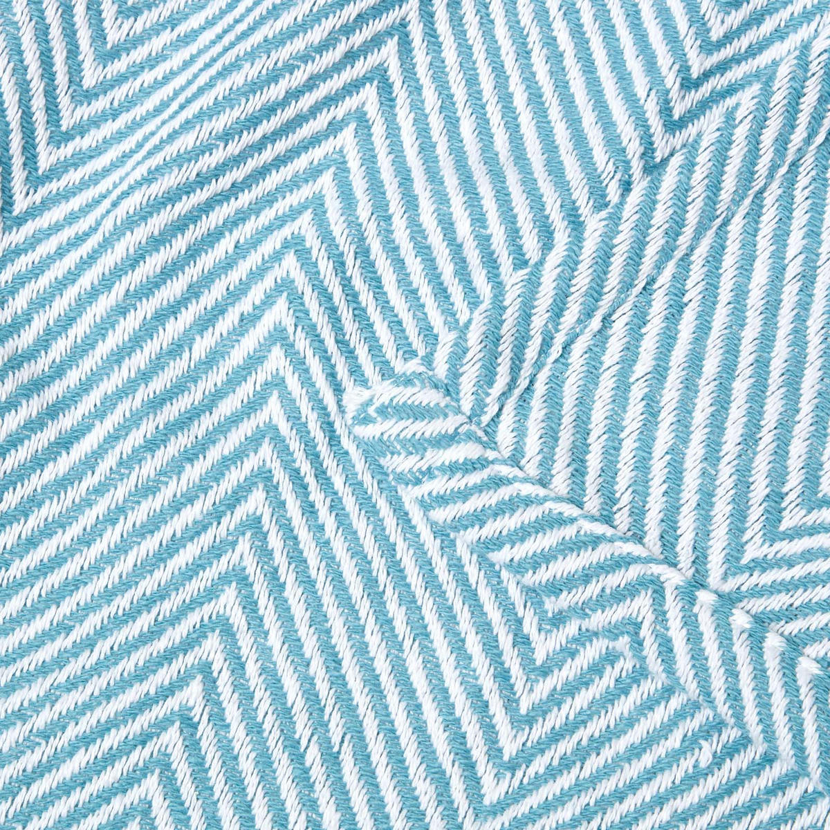 TAGESDECKE Halden 255/360 cm, Chevron-Muster 100% Baumwolle - Türkis, Textil (255/360cm) - Homescapes