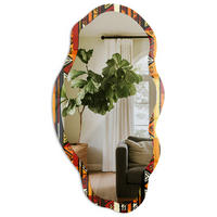 SPIEGEL 90x45 cm asymmetrisch mit Druck - Ethnische Gürtel - Transparent, Glas (45/90/0.4cm) - TULUP