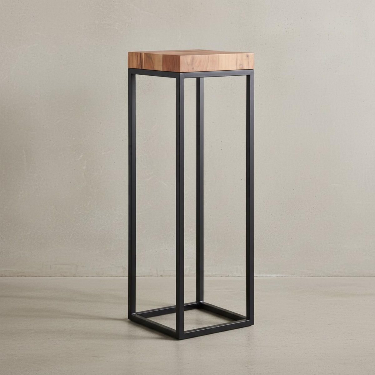 BEISTELLTISCH – Akazienholz Metall Natur 30x97x30 cm Industrial - Beige/Schwarz, Holz/Metall (30/30/97cm) - KADIMA DESIGN