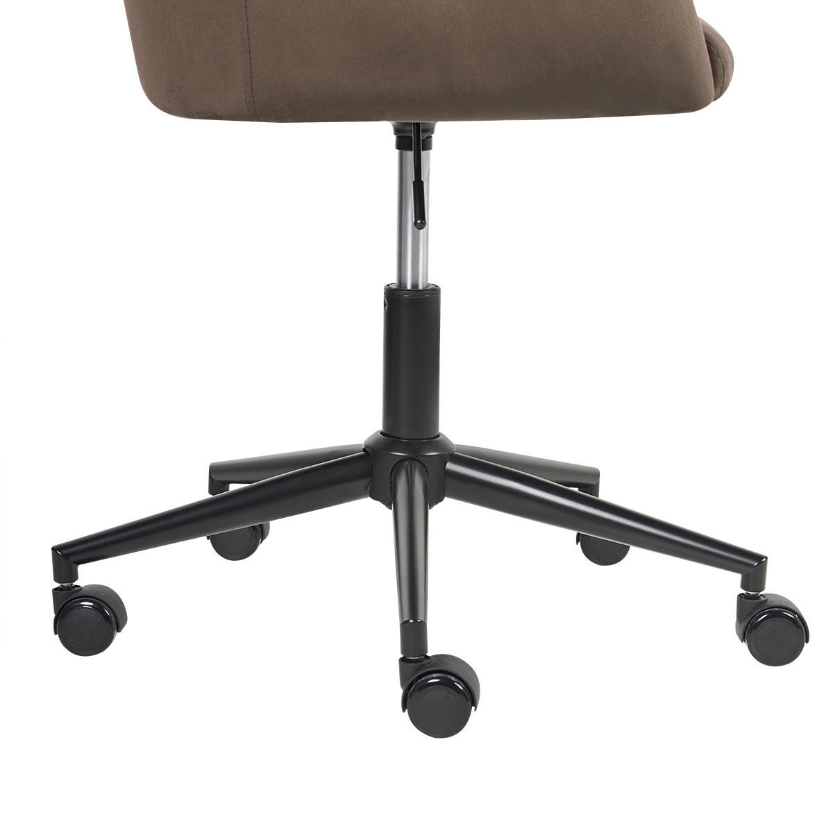 SCHREIBTISCHSTUHL Samtstoff Braun Venice - Braun, Textil (64/79/64cm) - Beliani
