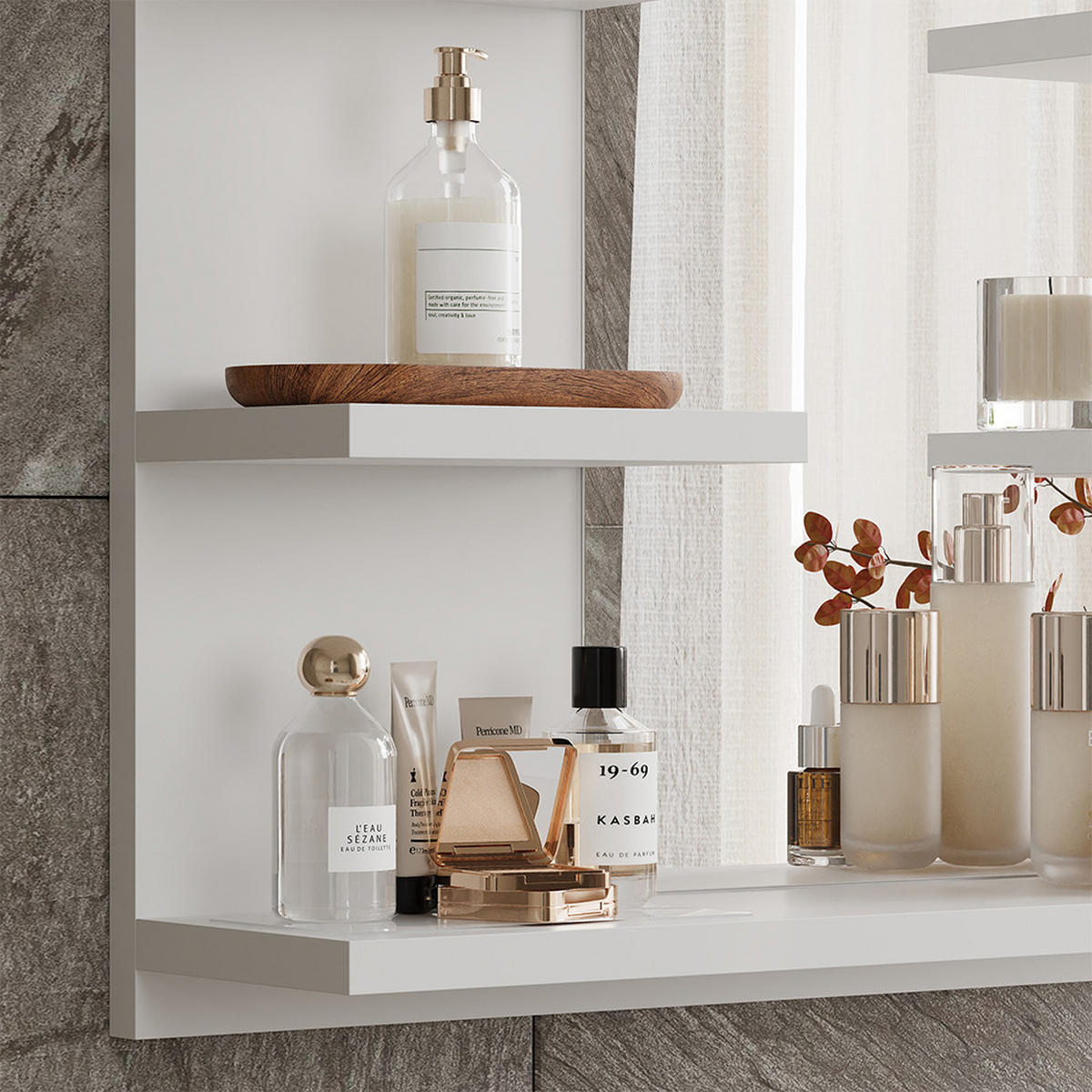 KOUPELNOVÁ ZRCADLOVÁ SKŘÍŇKA Wilbur Bílá - bílá, kompozitní dřevo (58.8/50/13.6cm) - Vicco