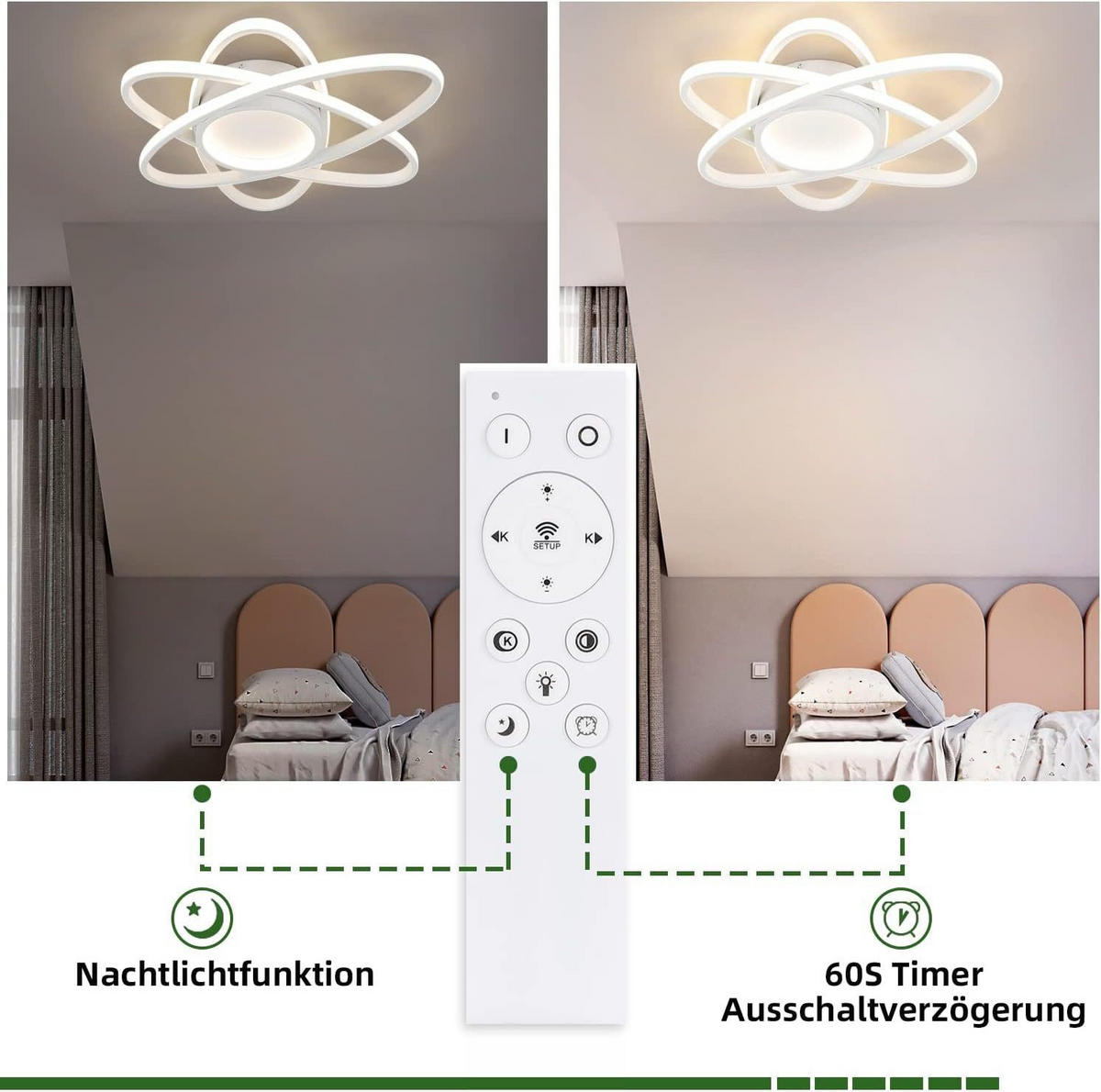 LED-DECKENLEUCHTE Verena 53/50/8 cm - Weiß, Metall (53/50/8cm) - Nettlife