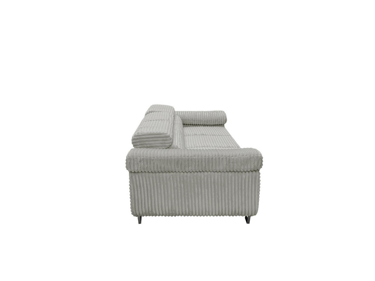 GUSTAW Sitzgarnitur 3+2+1, Schlafsofa 3-Sitzer, Cordbezug Grau - Grau, Textil (225/92/101cm) - KS Home Concept