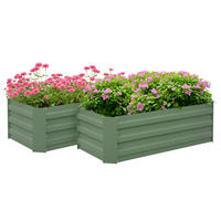 HOCHBEET-SET DE-12143 2er-Set 100/50/30 cm Grün - Grün, Metall (100/30/50cm) - ComfortXL