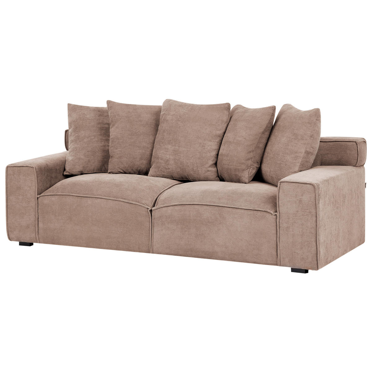 POHOVKA 3-místná Manšestr Pískově béžová Viskan - písková barva, textil (200/62/74cm) - Beliani