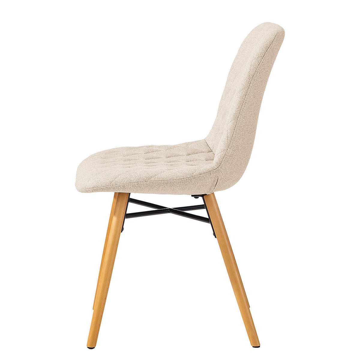 POLSTERSTUHL - Webstoff - Beige, Holz (46/85/57cm) - home24