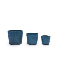 PFLANZKÜBEL großes/handgemachtes Keramikpflanztopf-Set Ø38/31/23 cm - Blau, Keramik (38.1/33cm)
