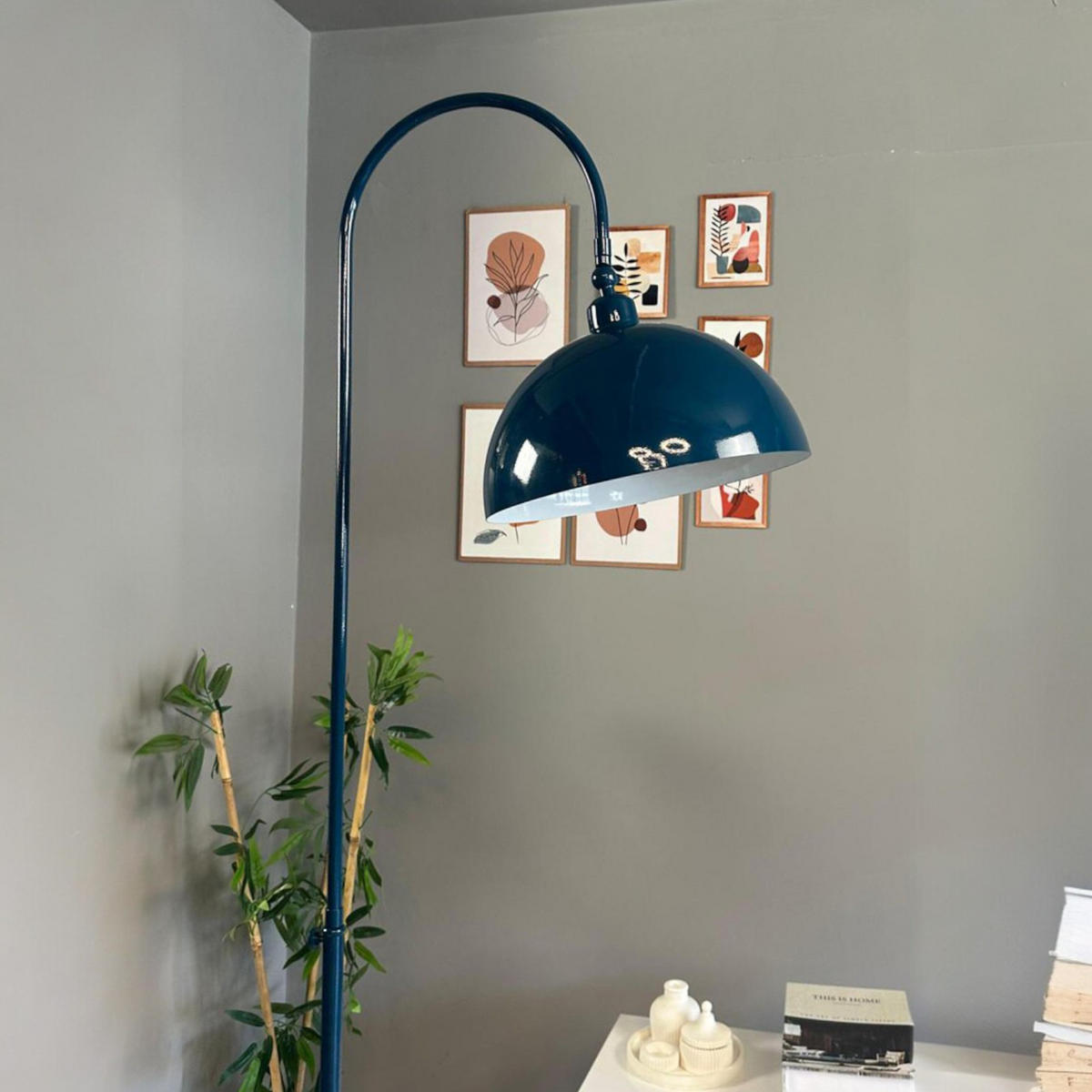 STEHLAMPE Gorkiede E27 mit Dimmer - Salbeigrün, Metall (37/37/170cm) - Bamyum