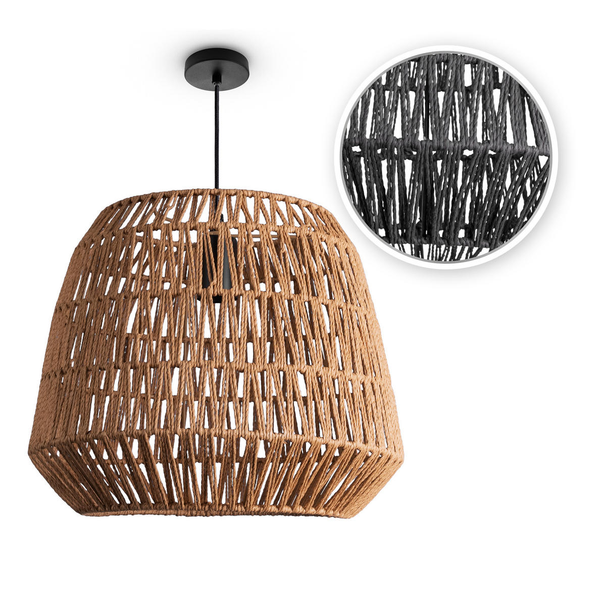 PENDELLEUCHTE Pomi - Beige/Schwarz, Metall (40/40/32cm) - Paco Home