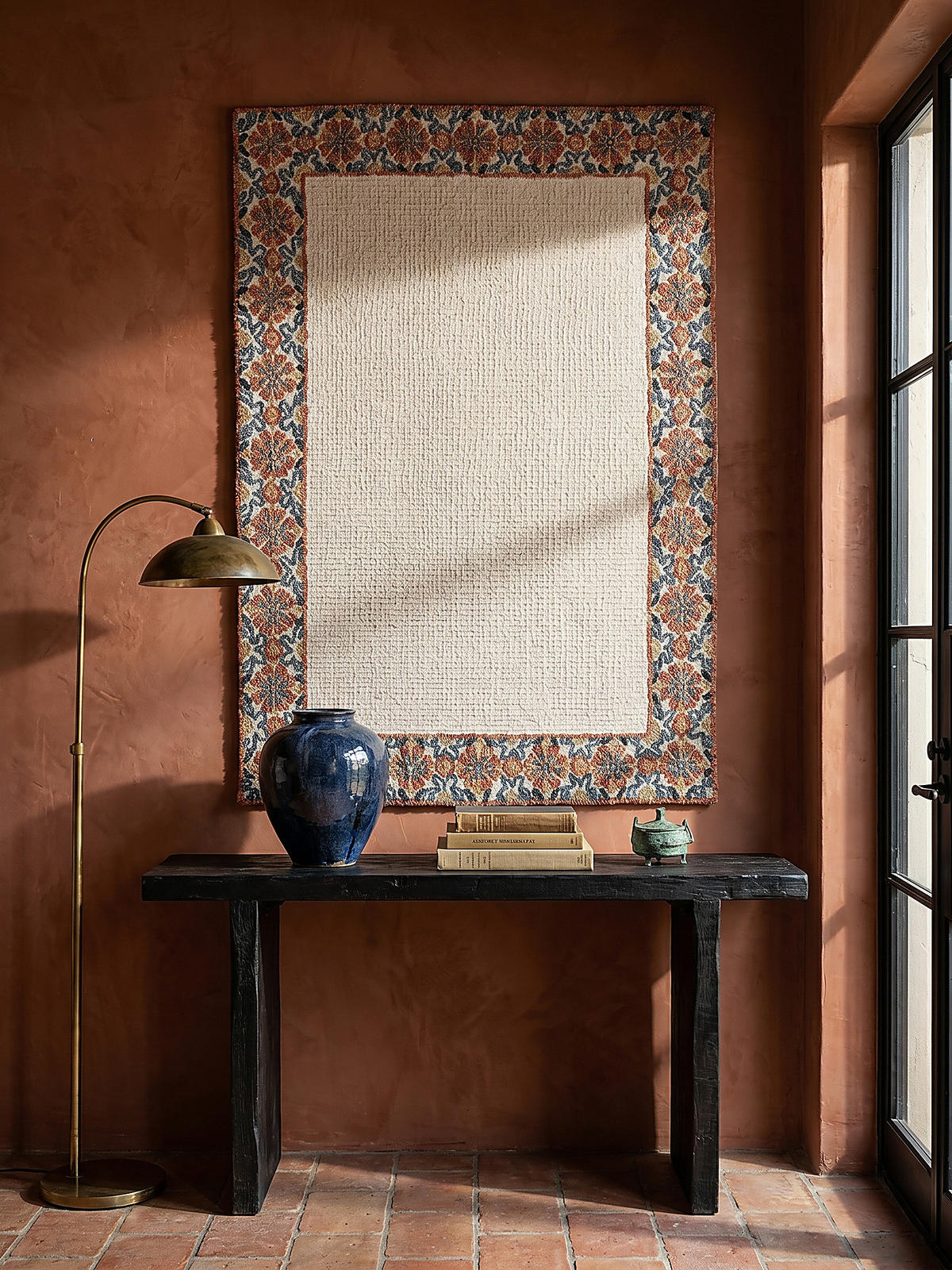 WOLLTEPPICH BROK, mit Bordüre, Rot, 160 x 230 cm - Beige, Textil (160/230cm) - KADIMA DESIGN