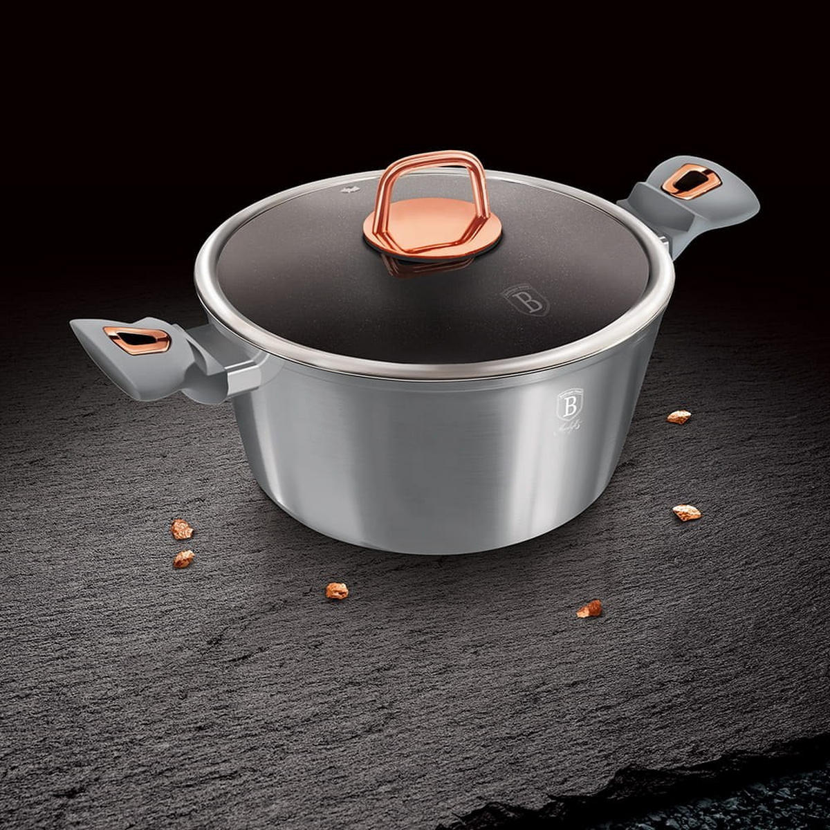 TOPF Grau 20/20/10.4 cm BH6011 - Grau, Metall (20cm) - Berlinger Haus