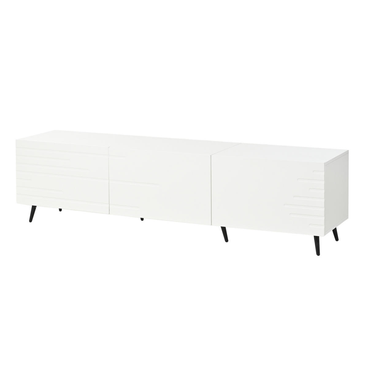 TV-ELEMENT mit 3 Klapptüren 180 x 40 x 48 cm MDF White - Weiß, Holzwerkstoff (40/48/180cm) - Beauniv