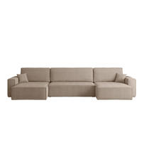 ECKSOFA Mit Schlaffunktion Und Bettkasten BEST U XL Stoff Poso Dunkelbeige - Cappuccino, Holz (142/372cm) - Kaiser Möbel