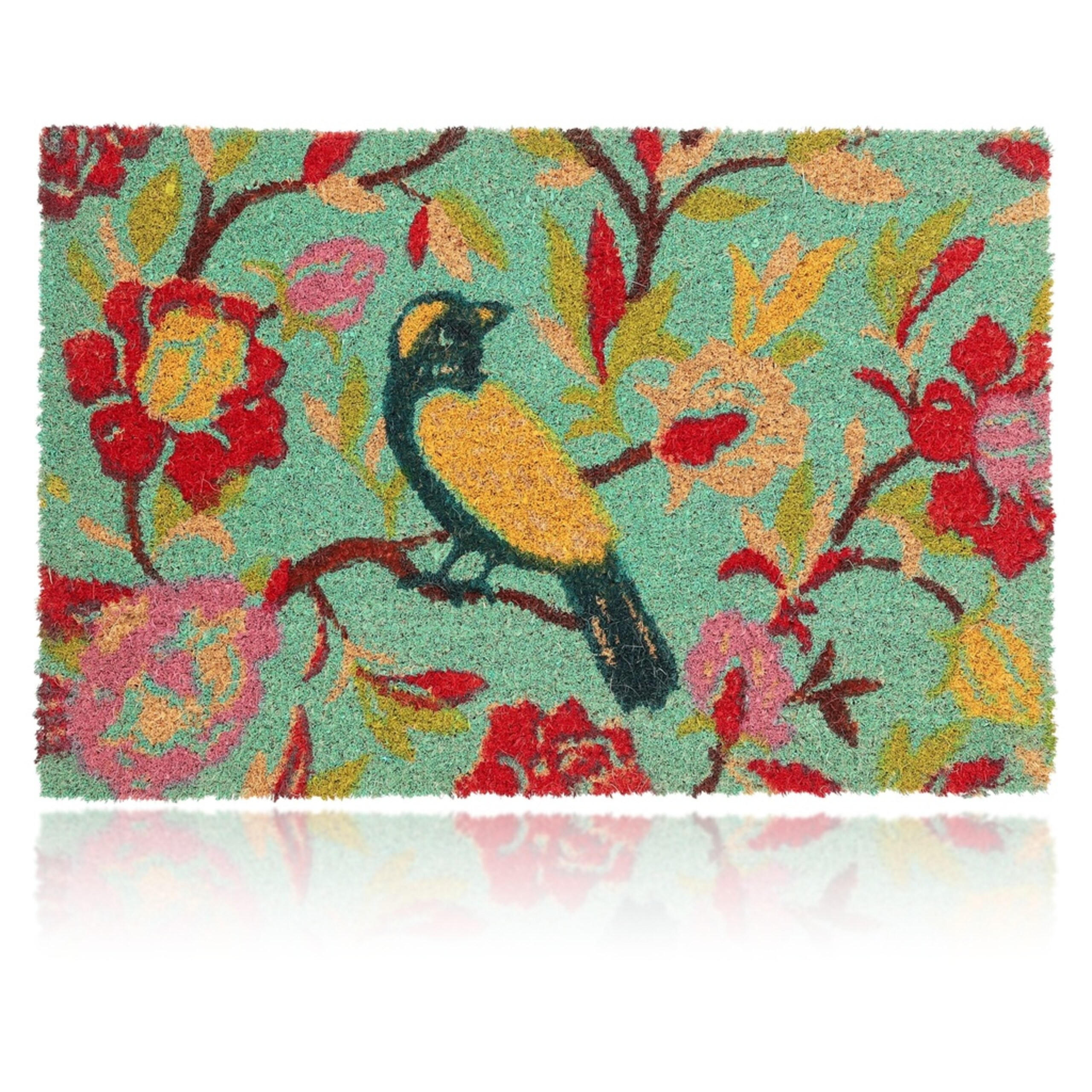 PREȘ Multicolor fibră de cocos 60x40 cm model pasăre antiderapant