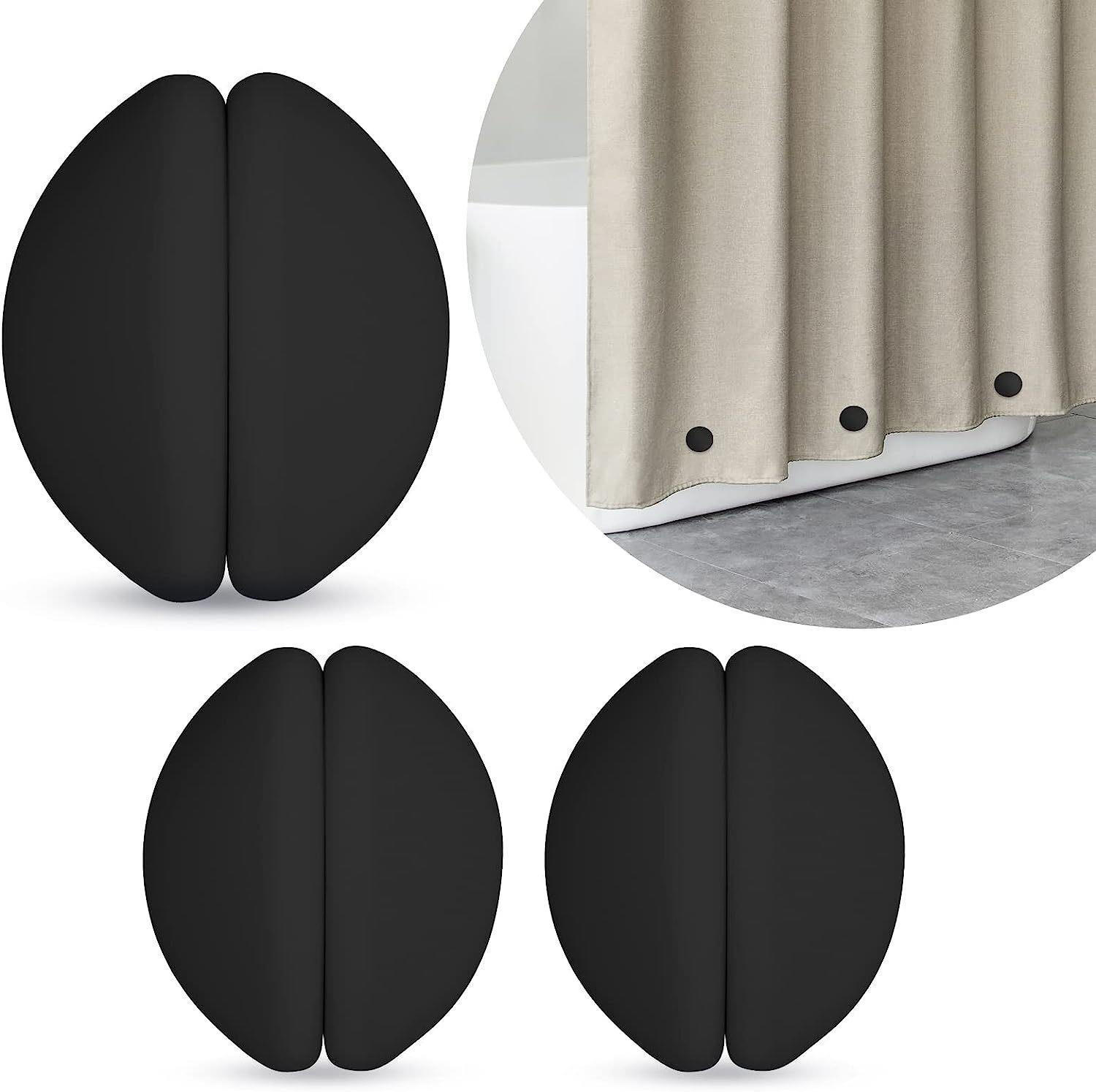 DUSCHVORHANGMAGNETE mit Badezimmer - Schwarz, Metall (4/4cm) - MCBOSON