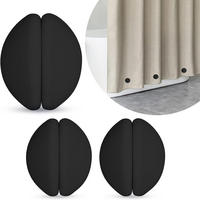 DUSCHVORHANGMAGNETE mit Badezimmer - Schwarz, Metall (4/4cm) - MCBOSON