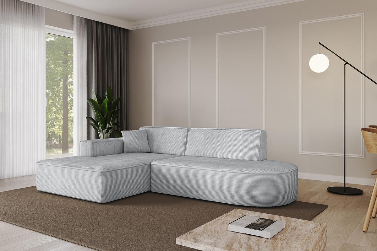 ECKSOFA Ottomane Links IREA-L1-v4 - 234x171x79 cm Grau - Grau, Holzwerkstoff/Textil (234/171cm) - ALTDECOR