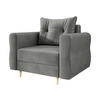 SESSEL Zako - Naturfarben/Grau, Holz/Textil (106/85/77cm) - MIRJAN24