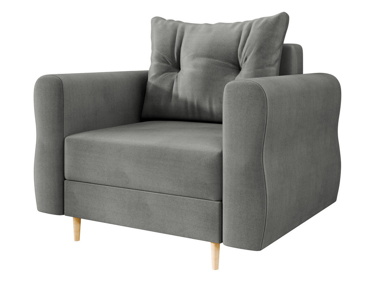 SESSEL Zako - Naturfarben/Grau, Holz/Textil (106/85/77cm) - MIRJAN24