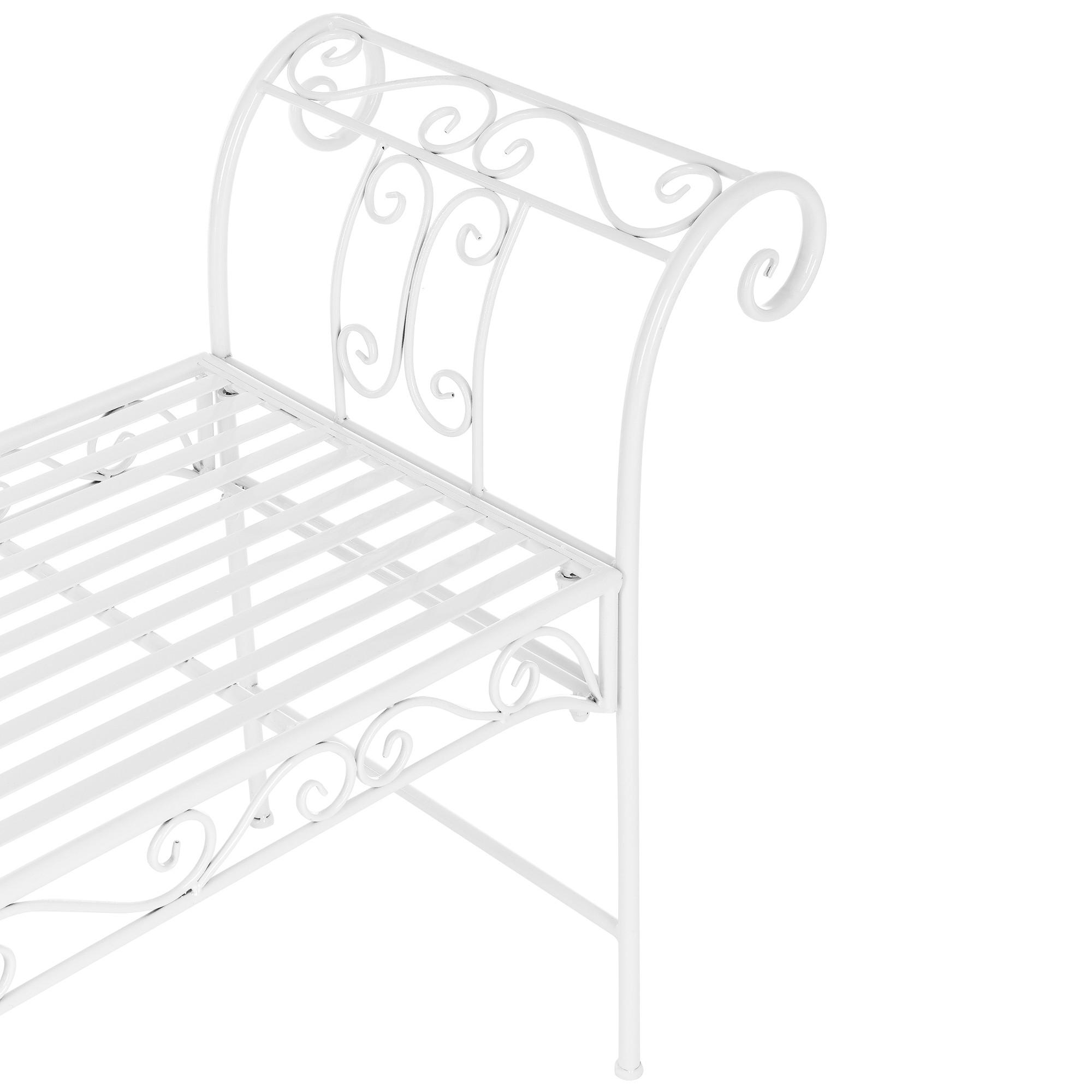 GARTENBANK Cossila - Weiß, Metall (147/70/46cm) - [en.casa]