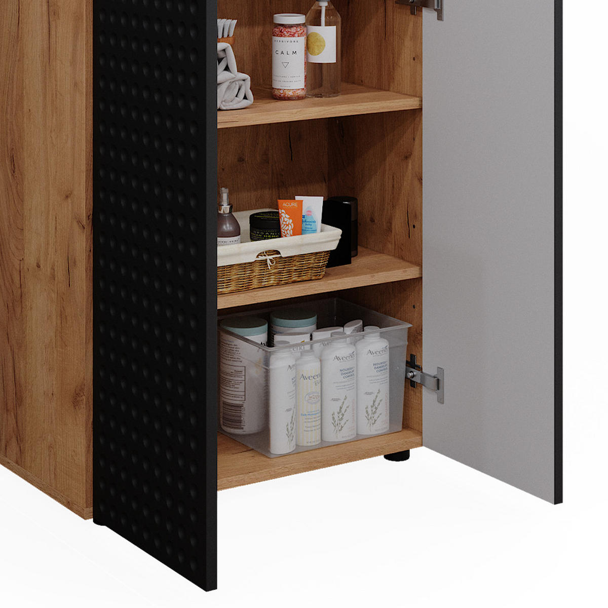 MIDISCHRANK Irma Anthrazit gepunktet 60 x 81 cm - Anthrazit, Holzwerkstoff (60/81/30cm) - Vicco