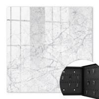 SCHLÜSSELBOX Schwarz 30x30 cm- Türöffnung nach rechts - Marmor-Eleganz - Weiß, Metall (30/30/5cm) - TULUP