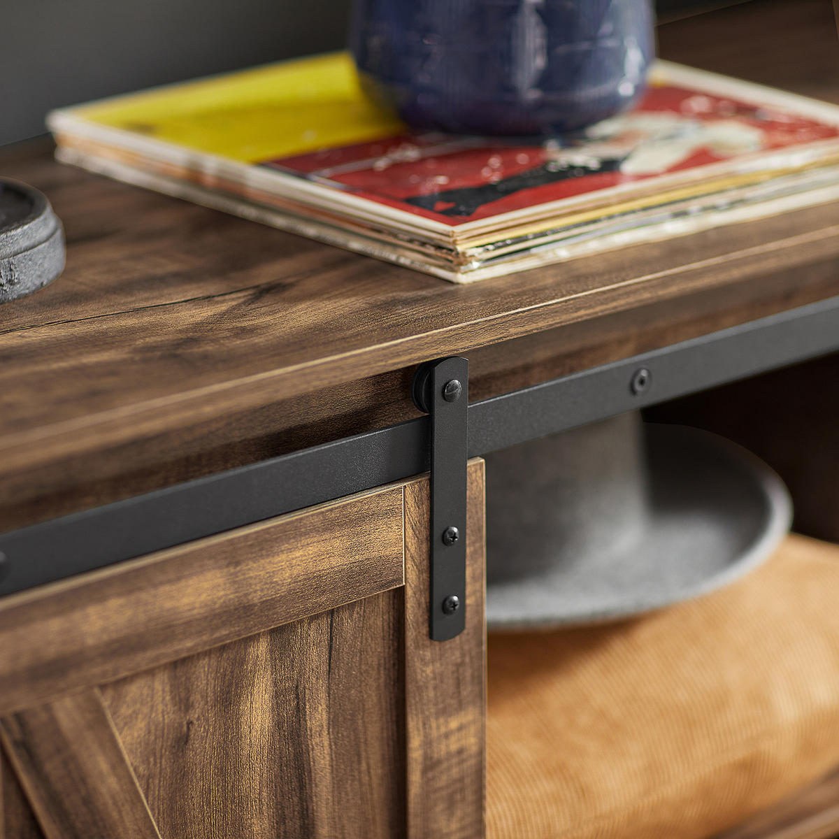 SIDEBOARD Vintage - Dunkelbraun/Schwarz, Holzwerkstoff/Metall (120/70/40cm) - SoBuy