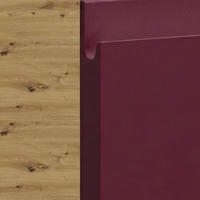 HÄNGESCHRANK Florence W2/50 Eiche Artisan / RAL 3004 purpurrot matt 50 / 32,5 / 72cm - Türanschlag rechts - Rot/Eiche Artisan, Holz/Holzwerkstoff (50/72/32.5cm) - Feldmann-Wohnen