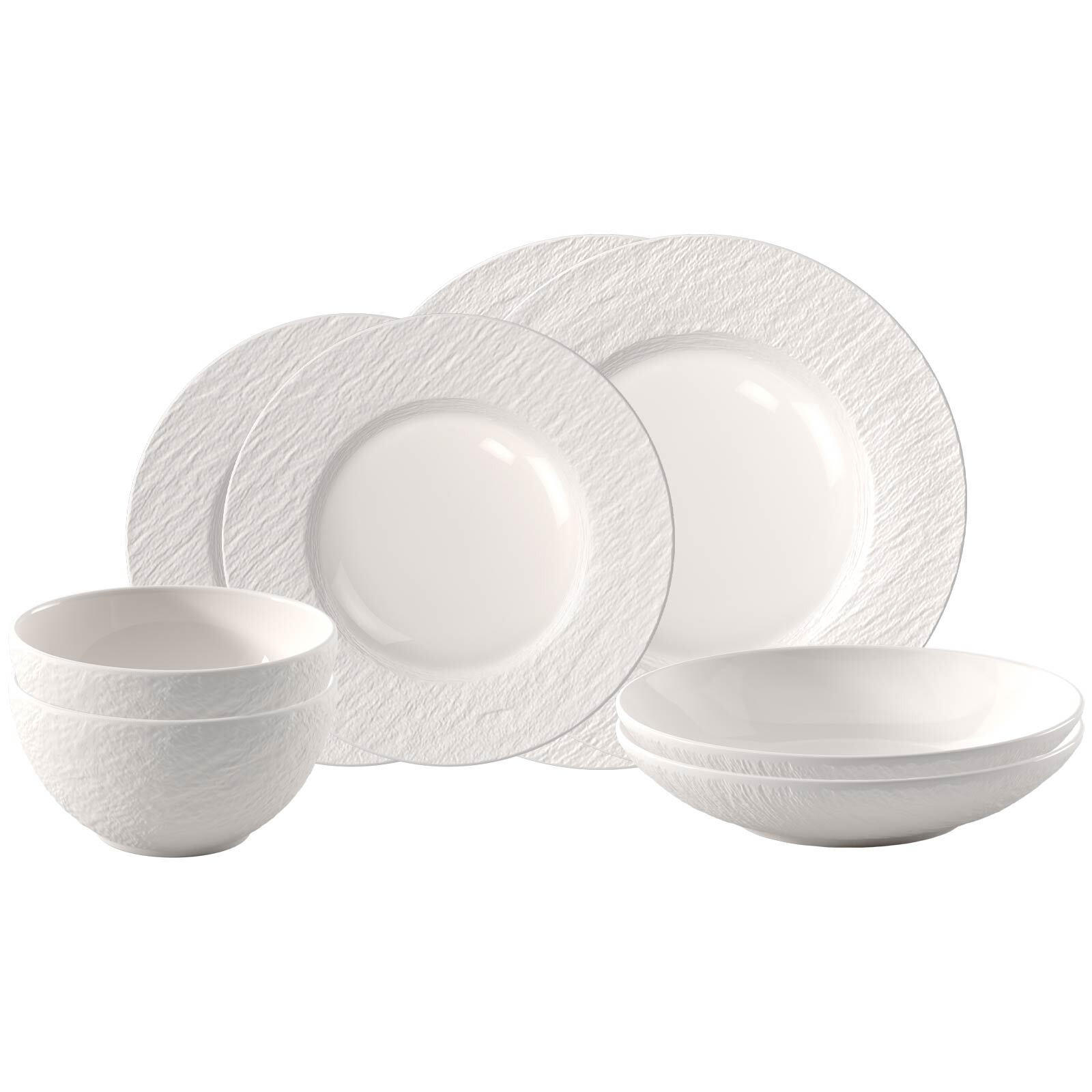 EINSTEIGER-SET Manufacture Ice weiß 8er Set - Weiß, Keramik (1/1/1cm) - Villeroy & Boch