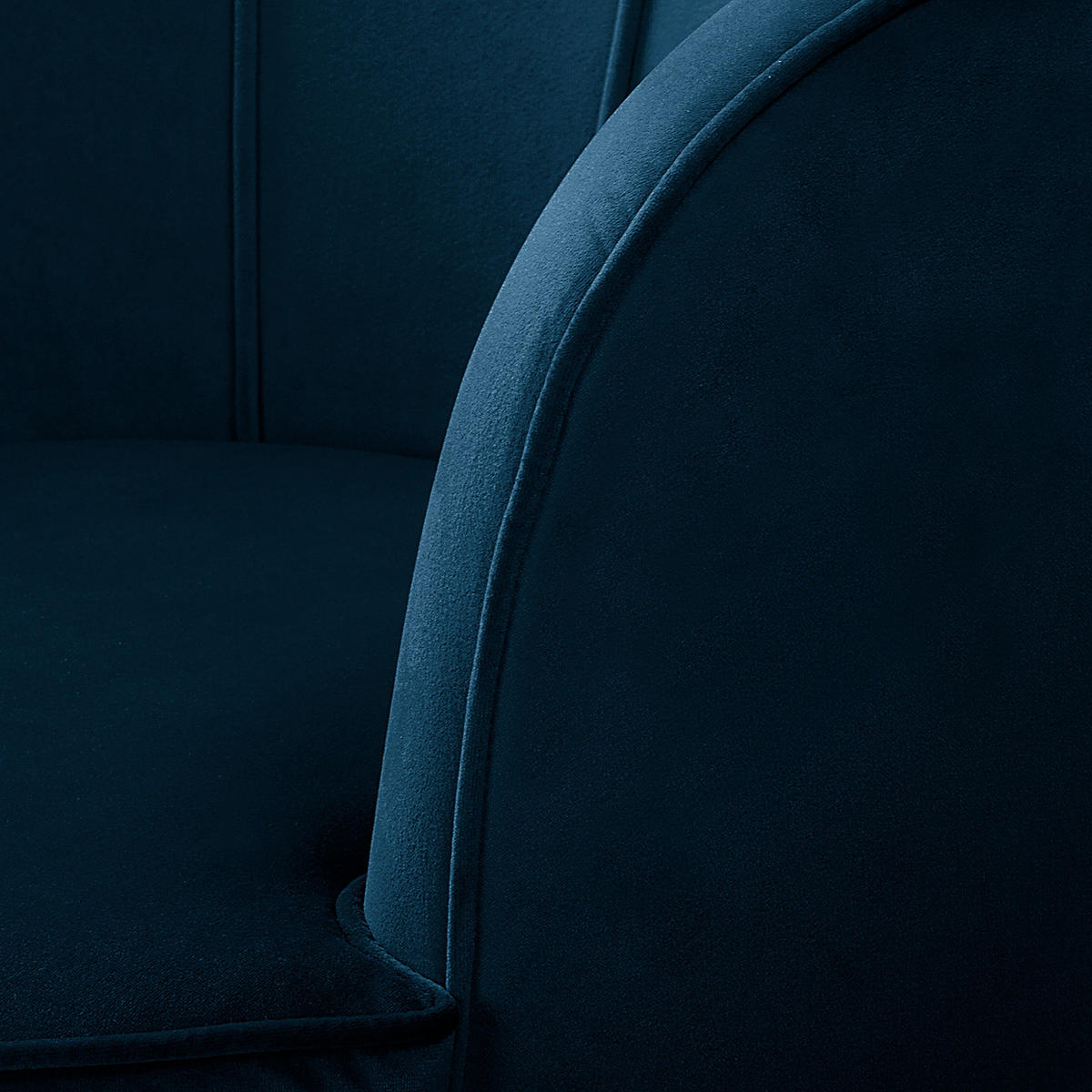 SESSEL - Samt, Füße Dunkel - Dunkelbraun/Dunkelblau, Birkenholz/Textil (75/74/75cm) - home24