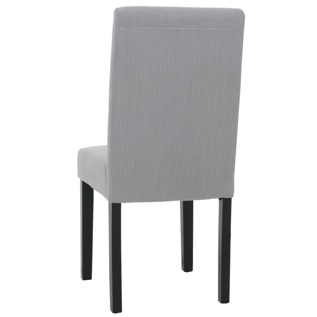 ESSZIMMERSTUHL 6er-Set klassisch und zeitlos 90x42x50cm Sitzhöhe 47cm Stoff/Textil Cord Holz dunkle Beine Hellgrau - Hellgrau, Textil (42/90/50cm) - CHEFGASTRO