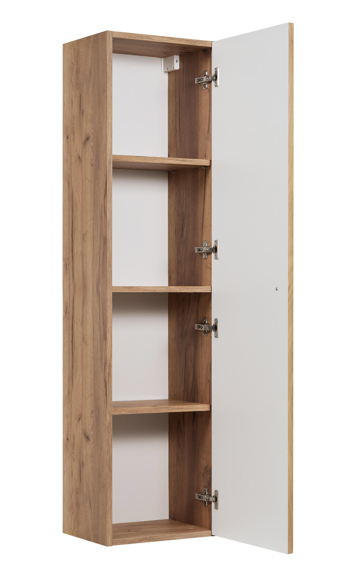BADEZIMMER-HOCHSCHRANK: Craft Eiche Gold / Griffe Gold, 35 x 27 x 136 cm - Eichefarben/Goldfarben, Holzwerkstoff (35/136/27cm) - 3XE LIVING