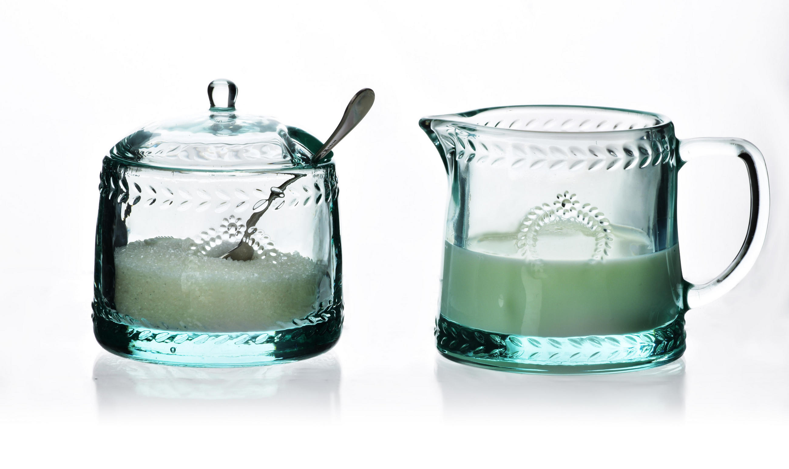 ZUCKERDOSE mit Milchkännchen Ecila Transparent 20/10/10 cm Glas - Transparent, Glas (0.3L) - Mondex