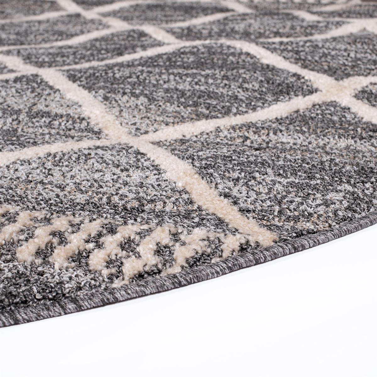 KURZFLOR-TEPPICH Art 2645 Grau 200x200 cm rund - Grau, Textil (200/200cm) - carpet city