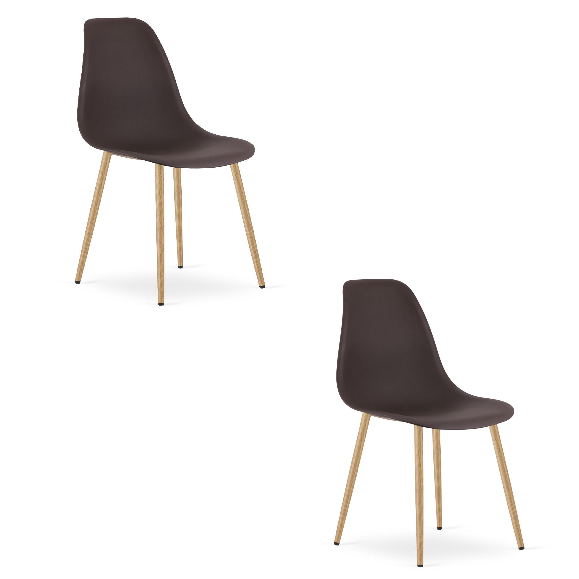 ESSZIMMERSTUHL 2-er Set KALEO Kaffeesitz, natürliche Beine - Naturfarben/Braun, Kunststoff (46/84/51cm) - Valora