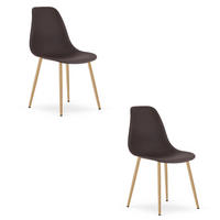 ESSZIMMERSTUHL 2-er Set KALEO Kaffeesitz, natürliche Beine - Naturfarben/Braun, Kunststoff (46/84/51cm) - Valora