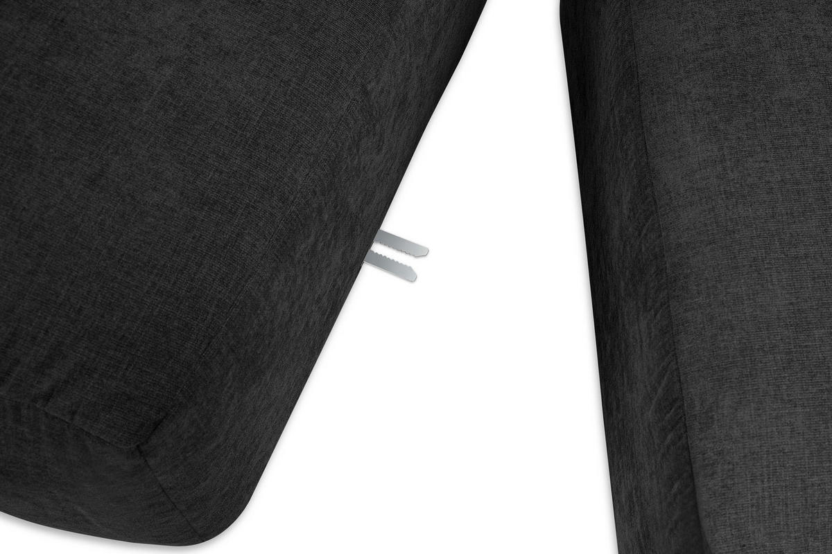 ECKMODULSOFA-LINKS BUFFO 3/4 Sitzer mit extrem weicher Sitzfläche, Gewebestoff, graphit - Graphitfarben, Textil (237/180cm) - KONSIMO®