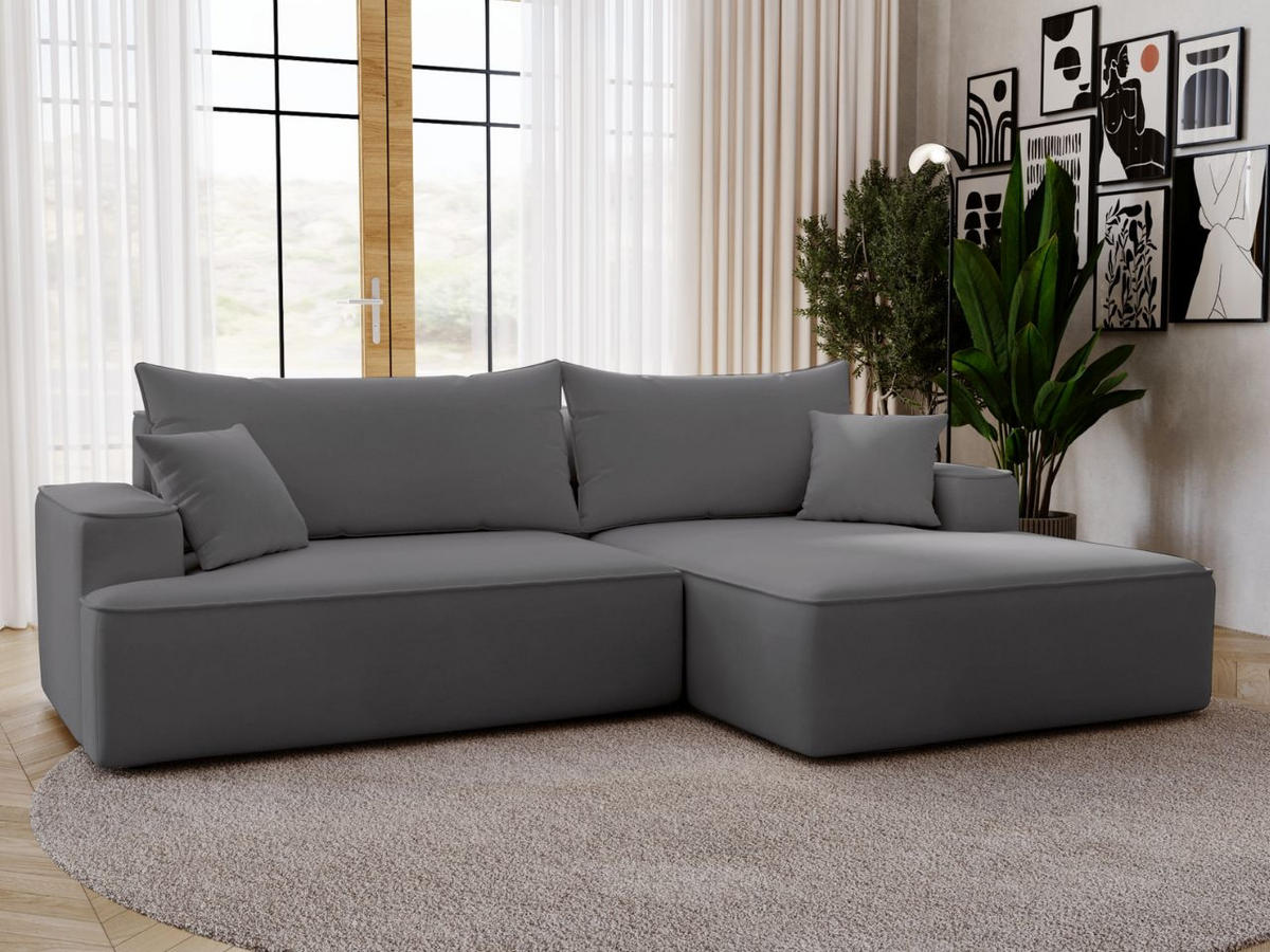 ECKSOFA California Grau Rechts - Grau, Holz/Textil (270/165cm) - Graingold