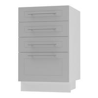 SCHUBLADENUNTERSCHRANK Kvantum D4A/40 Dust Grey Matt / Weiß Matt 40 / 50 / 82cm - Weiß/Grau, Holz/Holzwerkstoff (40/82/50cm) - Feldmann-Wohnen