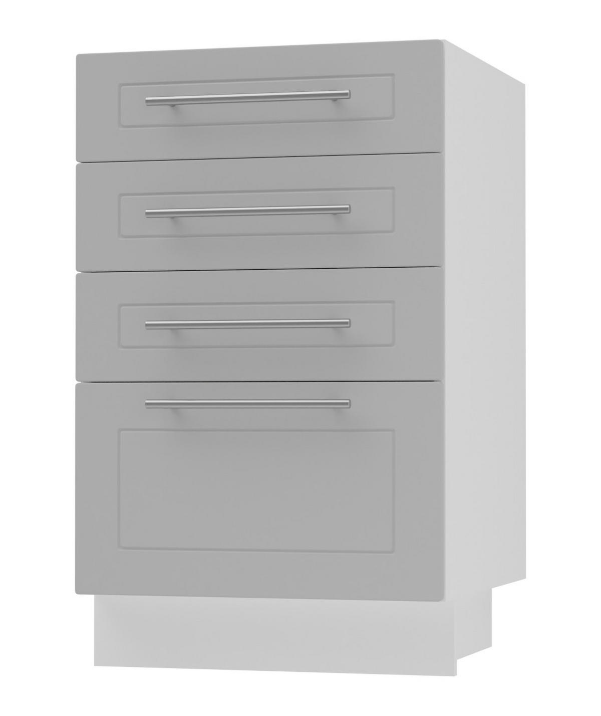 SCHUBLADENUNTERSCHRANK Kvantum D4A/40 Dust Grey Matt / Weiß Matt 40 / 50 / 82cm - Weiß/Grau, Holz/Holzwerkstoff (40/82/50cm) - Feldmann-Wohnen
